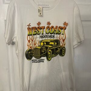 Aeropostale White Short Sleeve Tee with Graphic Design